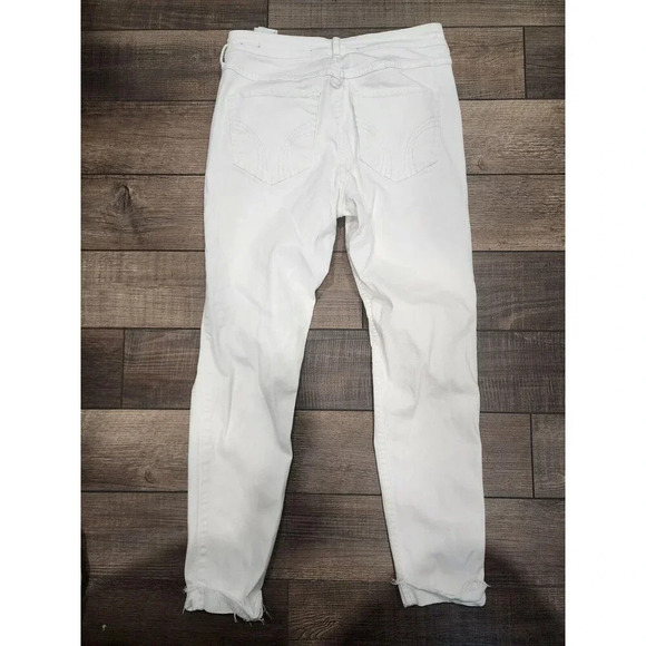 Hollister High-Rise Super Skinny Jeans Sz 9 White Destroyed Stretch W29 L25 - Picture 3 of 6